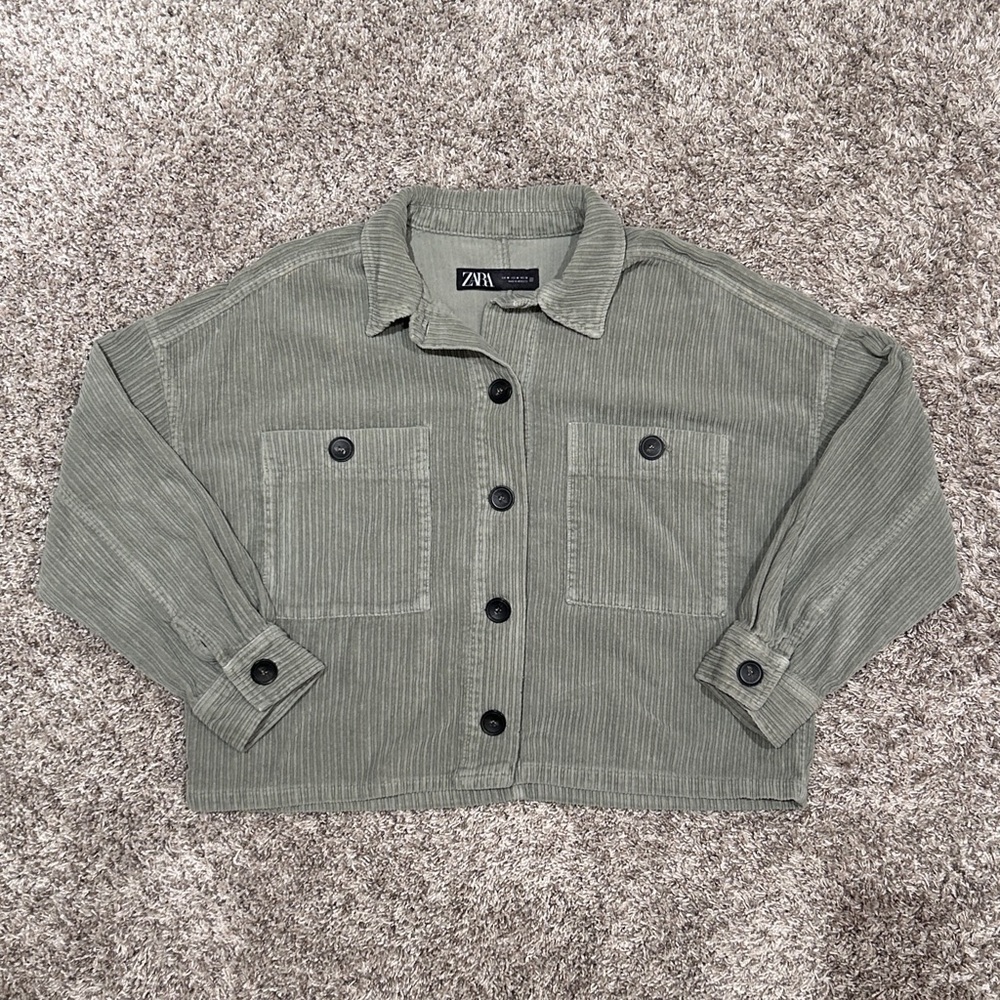 Zara Olive Green Corduroy Jacket